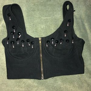 Black bustier top